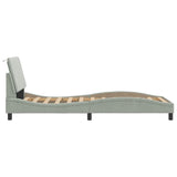 vidaXL Bedframe met LED zonder matras "Hanko"  fluweel lichtgrijs 80x200 cm