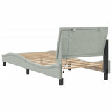 vidaXL Bedframe met LED zonder matras "Hanko"  fluweel lichtgrijs 80x200 cm