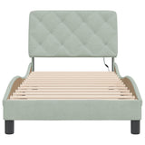 vidaXL Bedframe met LED zonder matras fluweel lichtgrijs 80x200 cm