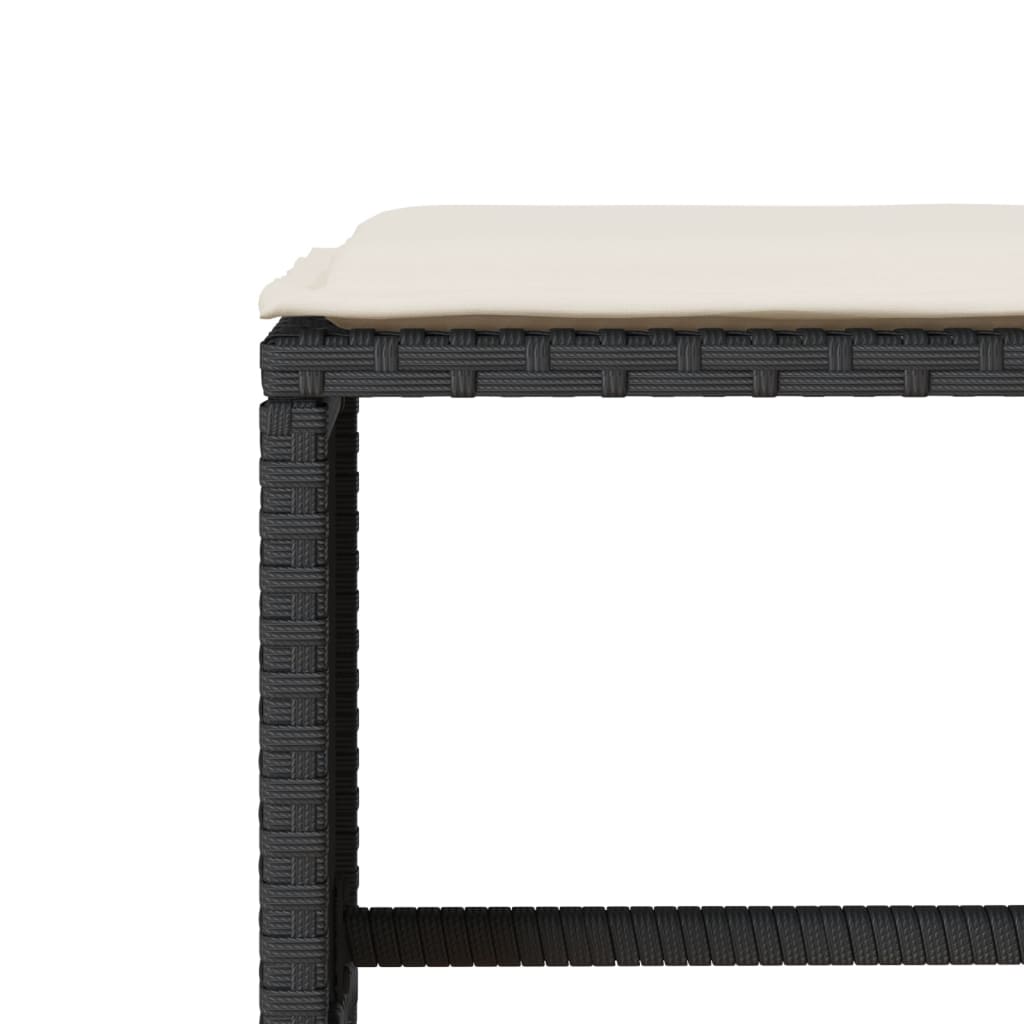 vidaXL 6-delige Loungeset met kussens poly rattan zwart