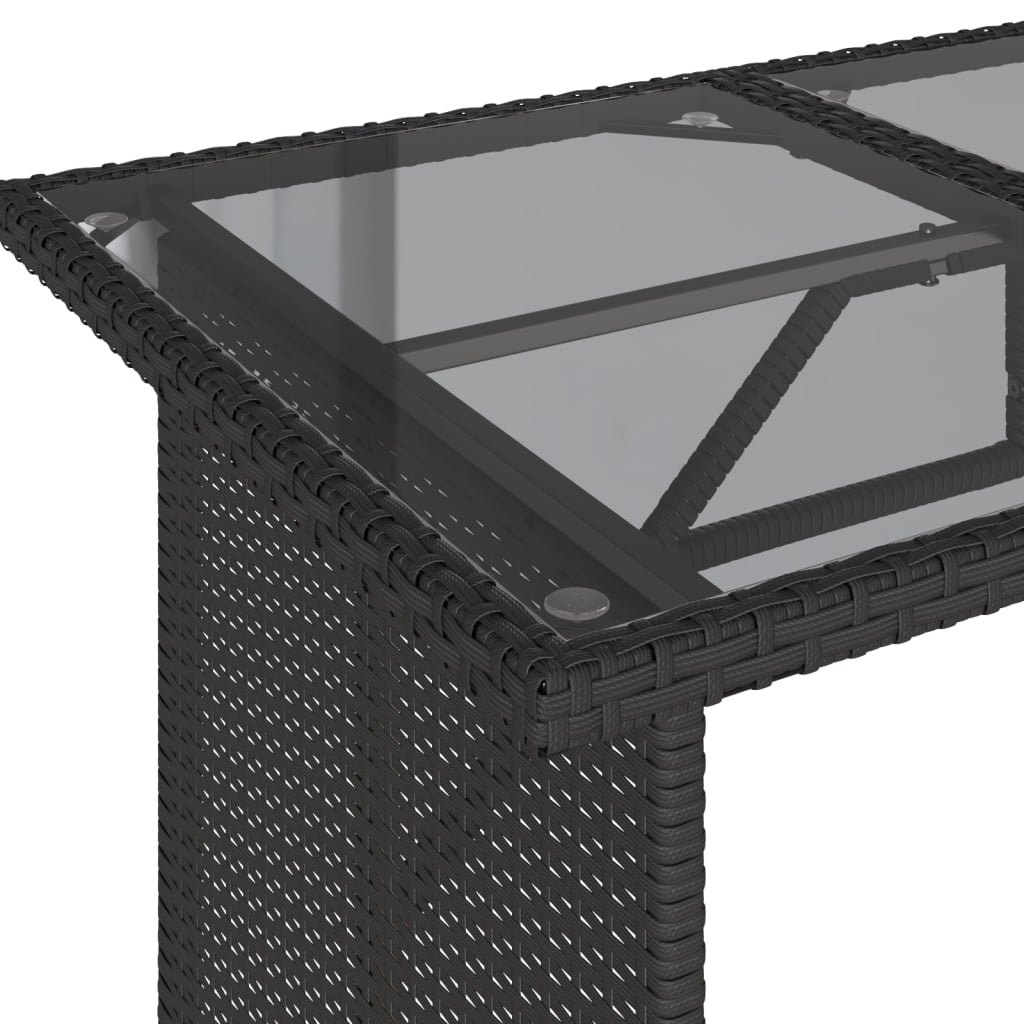vidaXL 6-delige Loungeset met kussens poly rattan zwart