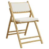 vidaXL Bistrostoelen 4 st inklapbaar met kussens bamboe crèmewit