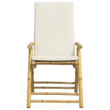 vidaXL Tuinstoelen 4 st inklapbaar met kussens bamboe crèmewit