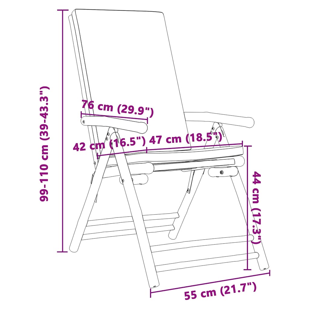 vidaXL Tuinstoelen 4 st inklapbaar met kussens bamboe crèmewit