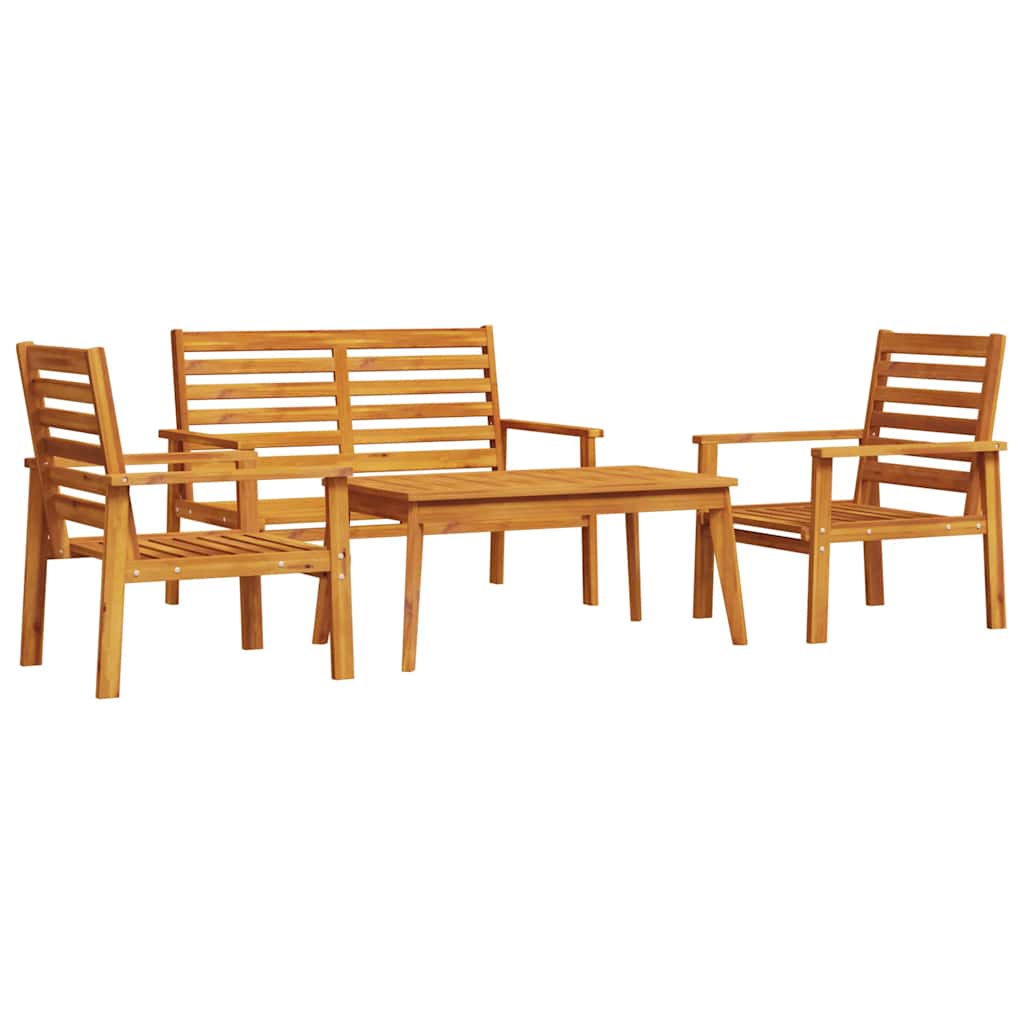 vidaXL 4-delige Loungeset massief acaciahout
