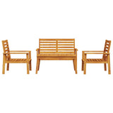 vidaXL 4-delige Loungeset massief acaciahout