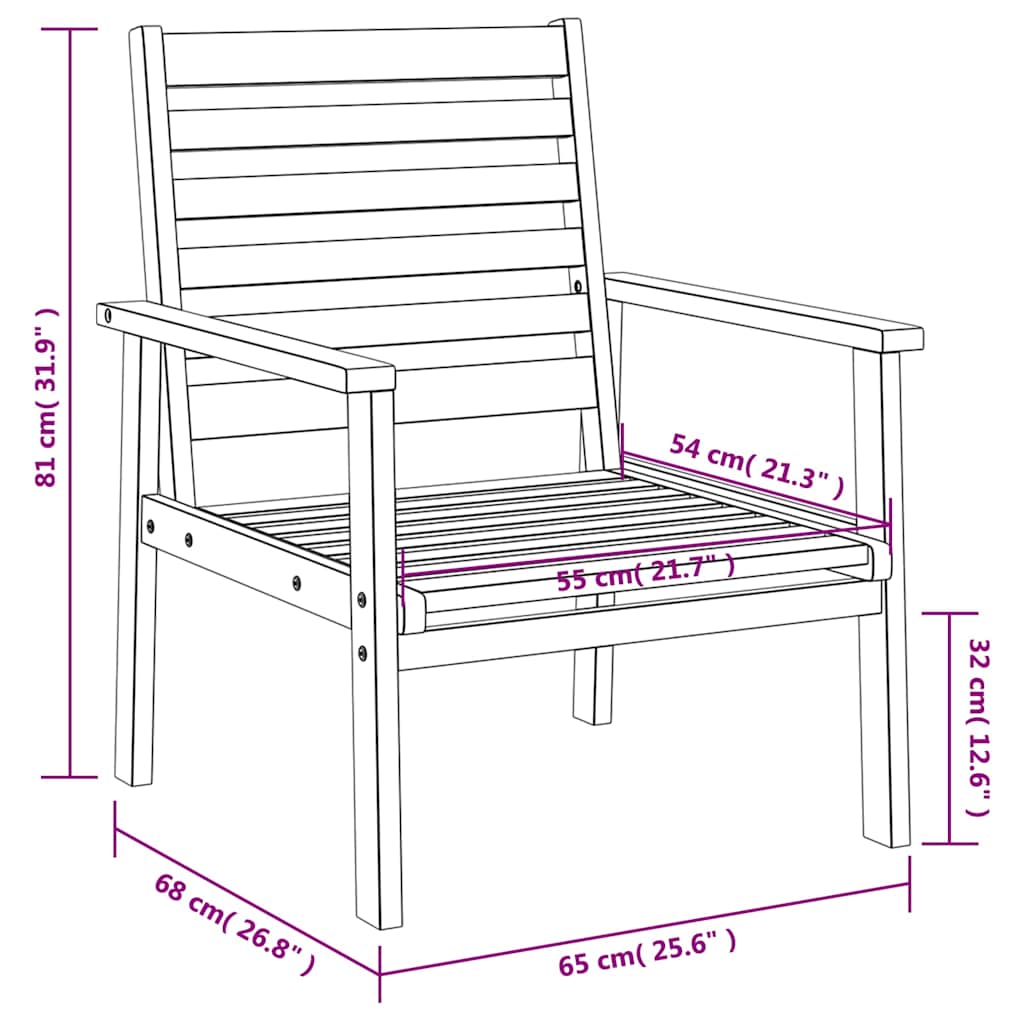 vidaXL 4-delige Loungeset massief acaciahout