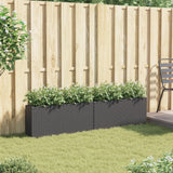 vidaXL Plantenbakken met 2 potten 2 st 90x20x40 cm poly rattan zwart