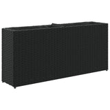 vidaXL Plantenbakken met 2 potten 2 st 90x20x40 cm poly rattan zwart