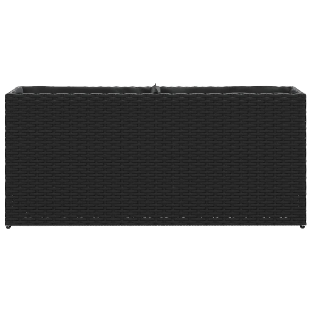 vidaXL Plantenbakken met 2 potten 2 st 90x20x40 cm poly rattan zwart