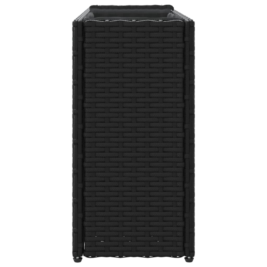 vidaXL Plantenbakken met 2 potten 2 st 90x20x40 cm poly rattan zwart