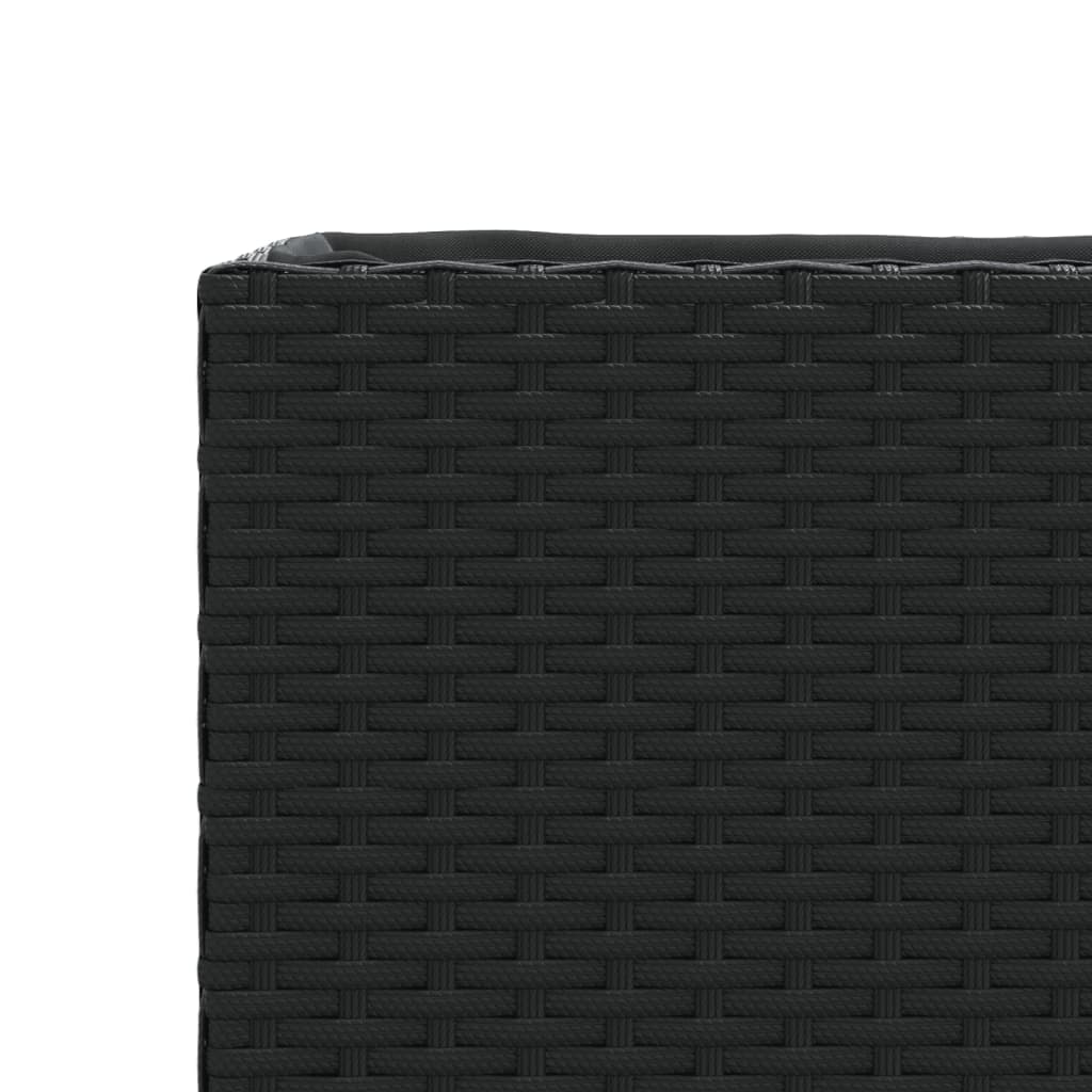 vidaXL Plantenbakken met 2 potten 2 st 90x20x40 cm poly rattan zwart