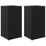 vidaXL Plantenbakken 2 st 30x30x60 cm poly rattan zwart