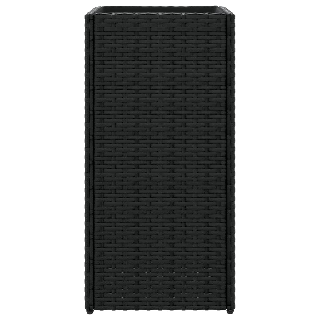 vidaXL Plantenbakken 2 st 30x30x60 cm poly rattan zwart