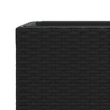 vidaXL Plantenbakken 2 st 30x30x60 cm poly rattan zwart