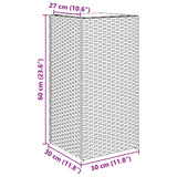 vidaXL Plantenbakken 2 st 30x30x60 cm poly rattan zwart