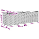 vidaXL Plantenbakken met 3 potten 2 st 105x30x32 cm poly rattan zwart