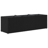 vidaXL Plantenbakken met 3 potten 2 st 105x30x32 cm poly rattan zwart