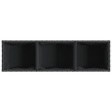 vidaXL Plantenbakken met 3 potten 2 st 105x30x32 cm poly rattan zwart