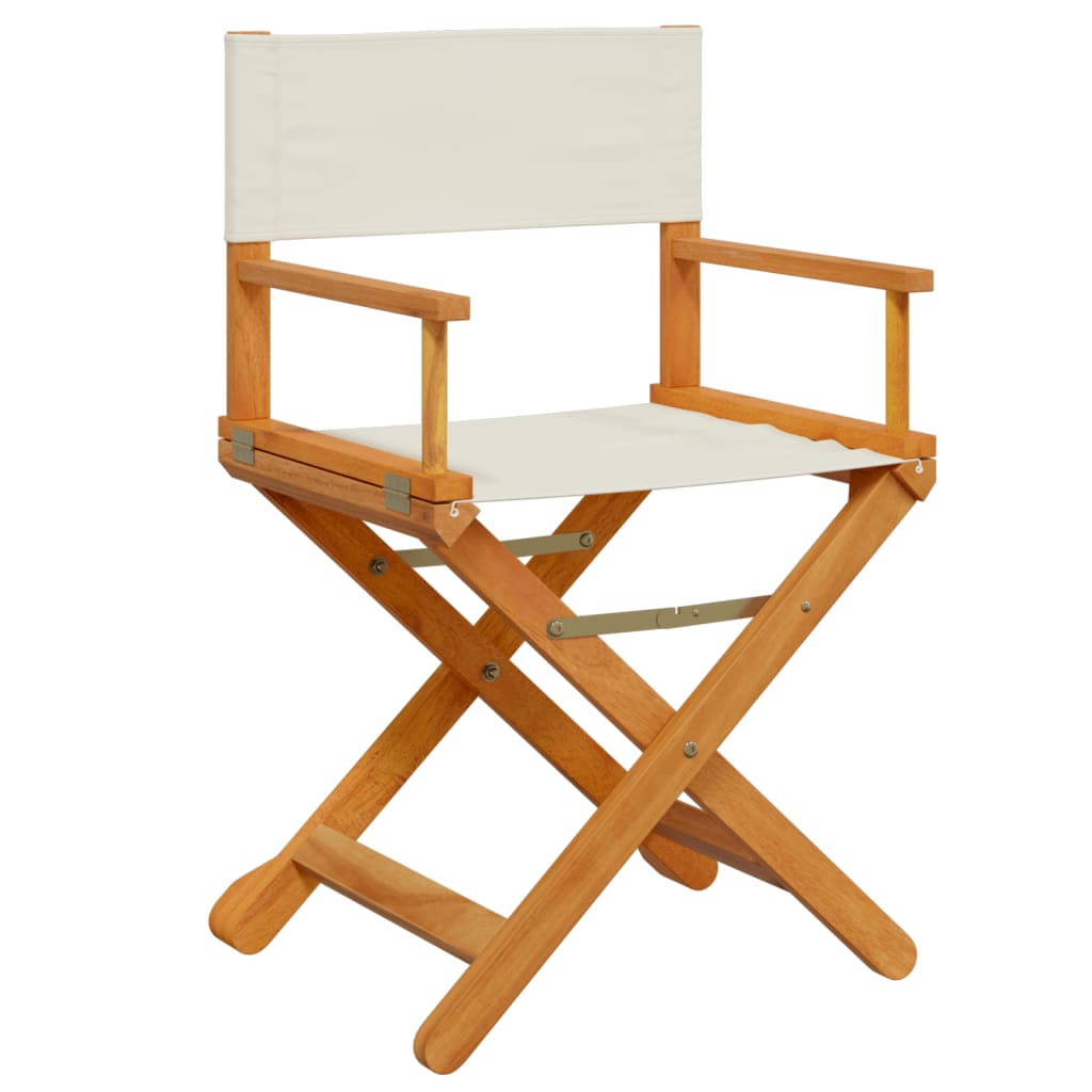 vidaXL Tuinstoelen 4 st inklapbaar stof crèmewit