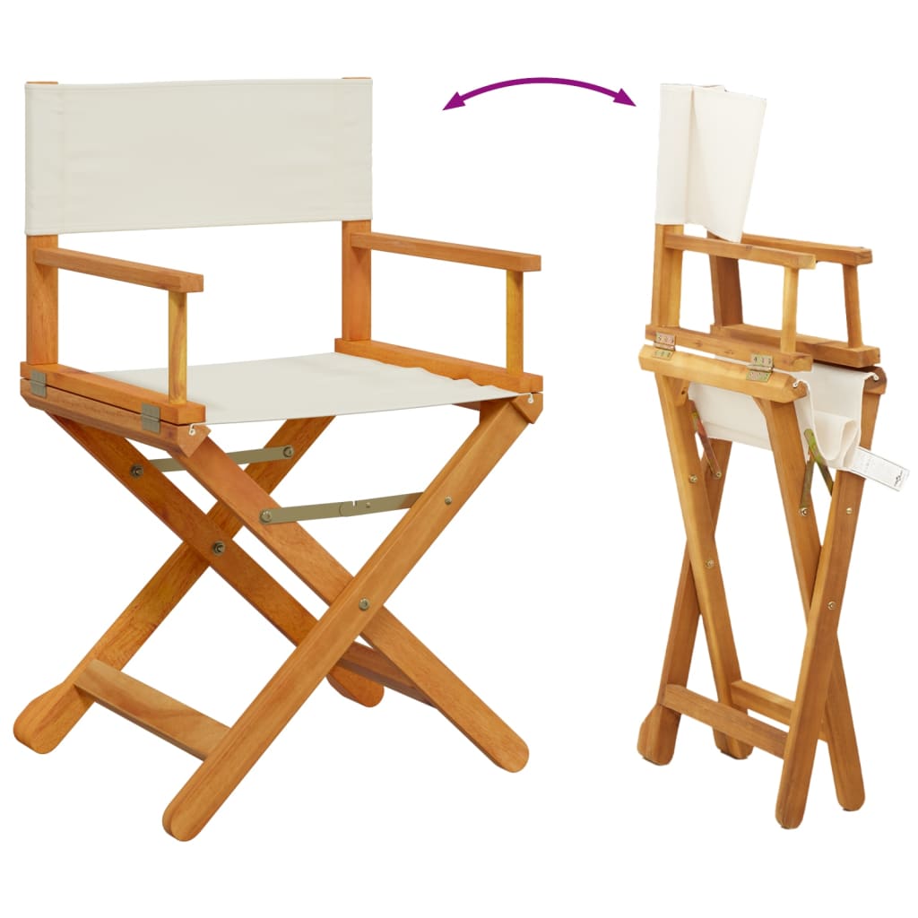vidaXL Tuinstoelen 4 st inklapbaar stof crèmewit