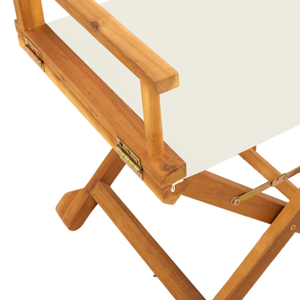 vidaXL Tuinstoelen 4 st inklapbaar stof crèmewit