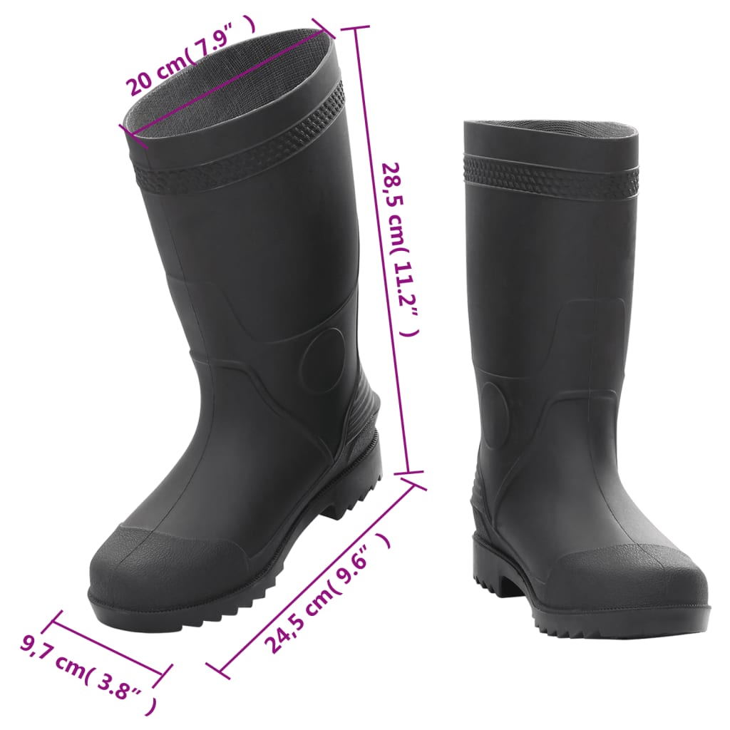 vidaXL Regenlaarzen maat 38 PVC zwart