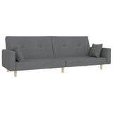 vidaXL 2-Seater Sofa Bed with 2 Cushions Fabric Light Grey