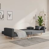 vidaXL 2-Seater Sofa Bed with 2 Cushions Fabric Light Grey