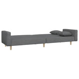 vidaXL 2-Seater Sofa Bed with 2 Cushions Fabric Light Grey