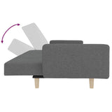 vidaXL 2-Seater Sofa Bed with 2 Cushions Fabric Light Grey
