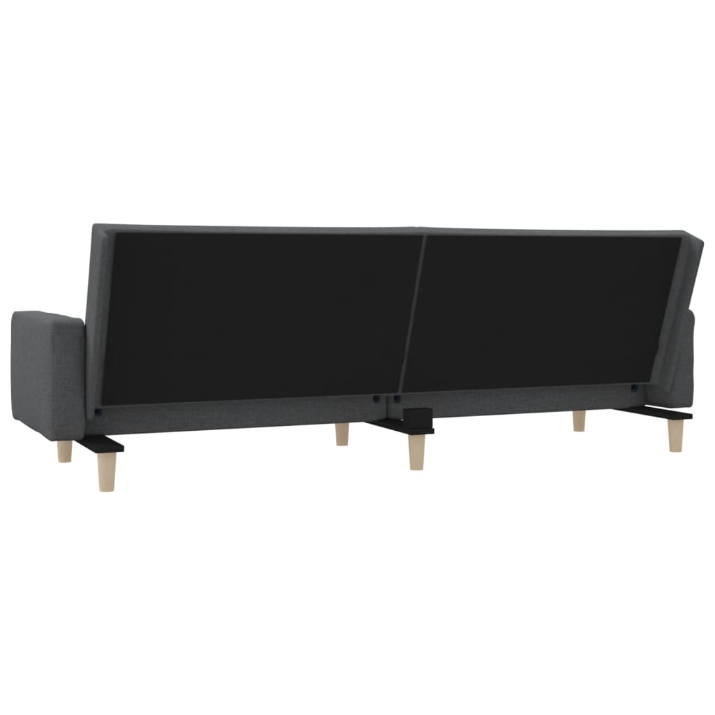 vidaXL 2-Seater Sofa Bed with 2 Cushions Fabric Light Grey