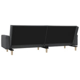 vidaXL 2-Seater Sofa Bed with 2 Cushions Fabric Light Grey