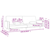 vidaXL 2-Seater Sofa Bed with 2 Cushions Fabric Light Grey