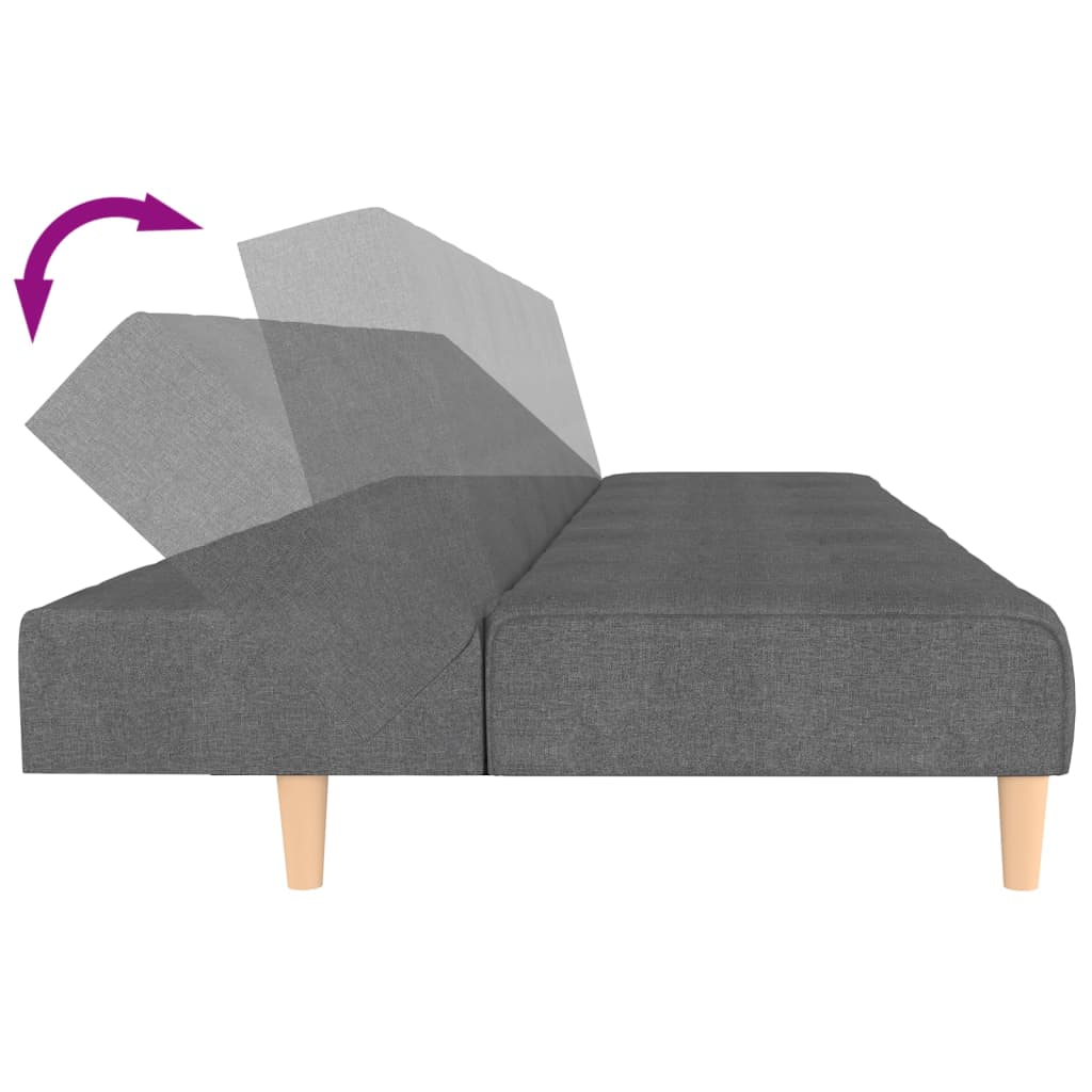 vidaXL 2-Seater Sofa Bed Fabric Light Grey