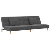 vidaXL 2-Seater Sofa Bed with 2 Pillows Fabric Light Grey