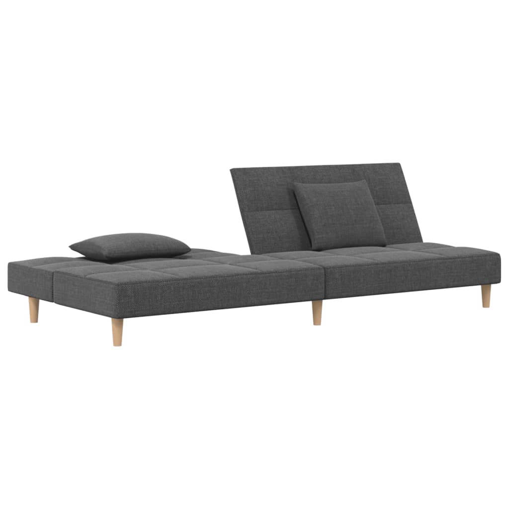 vidaXL 2-Seater Sofa Bed with 2 Pillows Fabric Light Grey