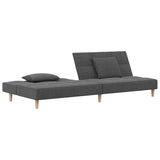 vidaXL 2-Seater Sofa Bed with 2 Pillows Fabric Light Grey