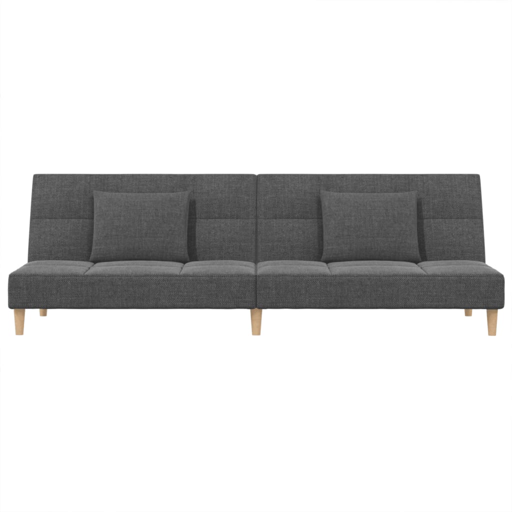 vidaXL 2-Seater Sofa Bed with 2 Pillows Fabric Light Grey