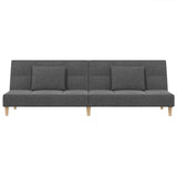 vidaXL 2-Seater Sofa Bed with 2 Pillows Fabric Light Grey
