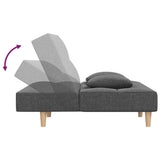 vidaXL 2-Seater Sofa Bed with 2 Pillows Fabric Light Grey