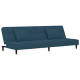 vidaXL Slaapbank 2-zits met 2 kussens fluweel blauw