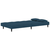 vidaXL Slaapbank 2-zits met 2 kussens fluweel blauw