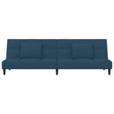 vidaXL Slaapbank 2-zits met 2 kussens fluweel blauw
