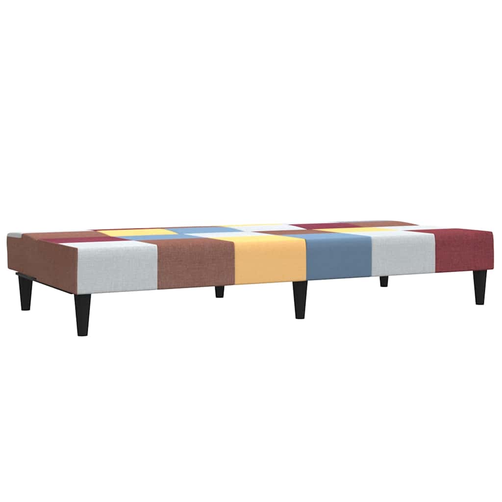 vidaXL Slaapbank 2-zits met voetenbank patchwork stof