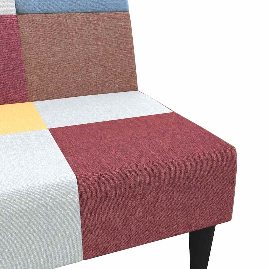 vidaXL Slaapbank 2-zits met voetenbank patchwork stof