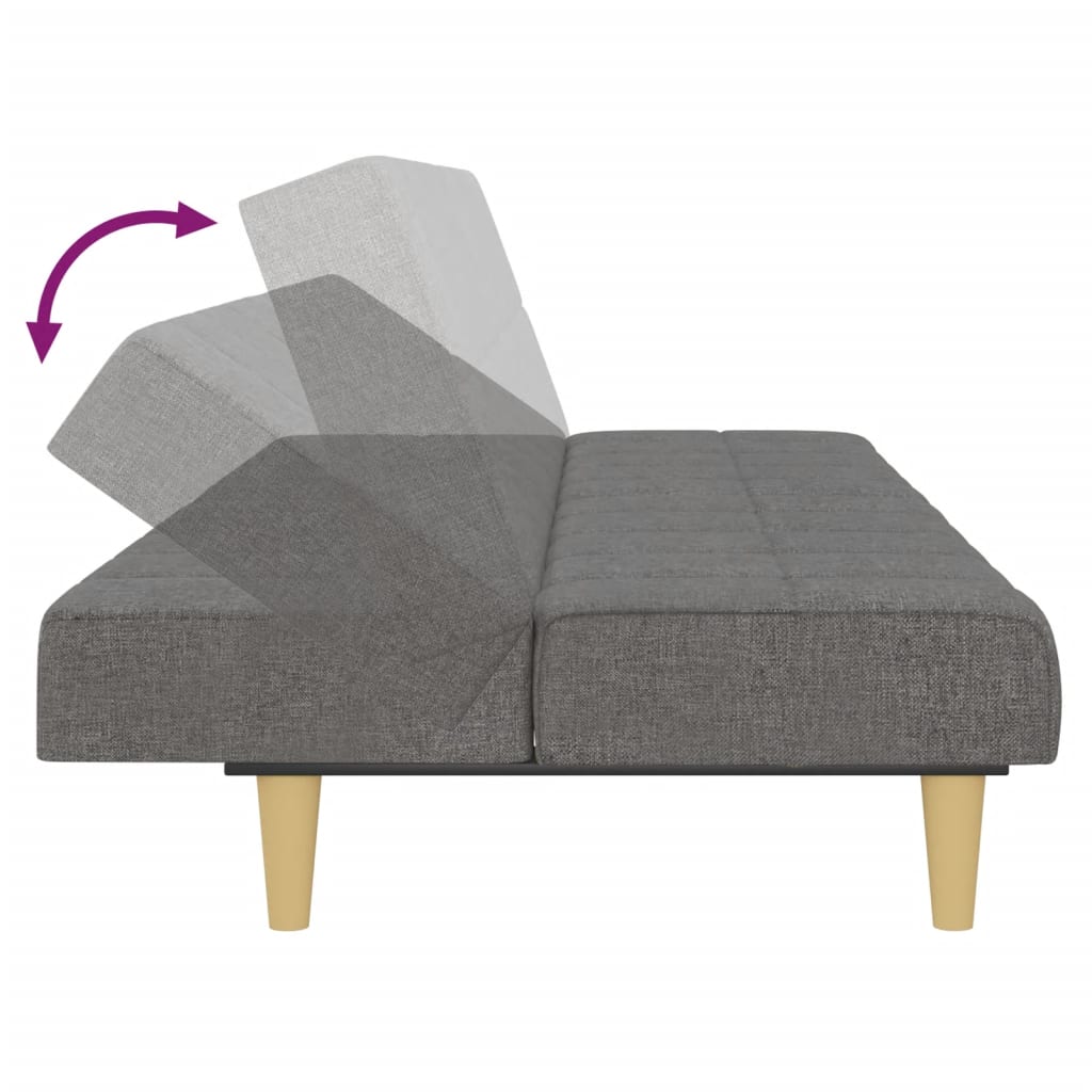 vidaXL Slaapbank 2-zits gris gris