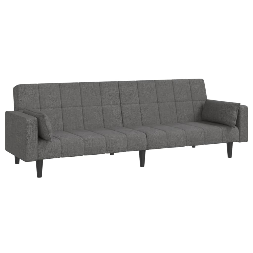 vidaXL 2-Seater Sofa Bed with 2 Pillows Fabric Light Grey