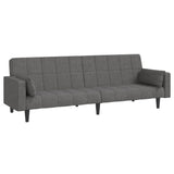 vidaXL 2-Seater Sofa Bed with 2 Pillows Fabric Light Grey