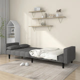 vidaXL 2-Seater Sofa Bed with 2 Pillows Fabric Light Grey